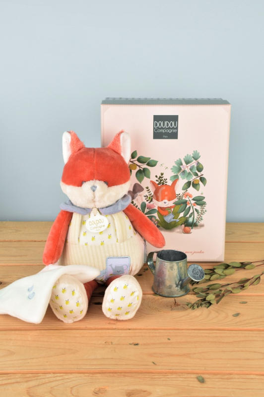Doudou Dárková sada Plyšová liška Romarin s dečkou 28 cm
