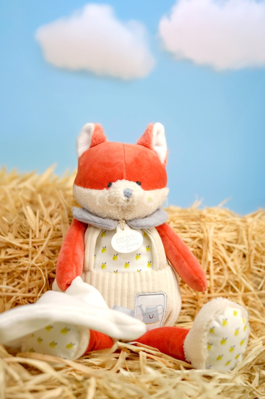 Doudou Dárková sada Plyšová liška Romarin s dečkou 28 cm