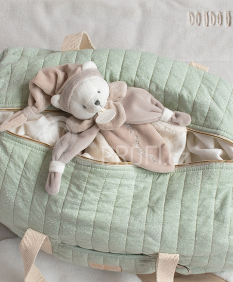 Doudou Dárková sada - plyšový usínáček béžový medvídek 24 cm