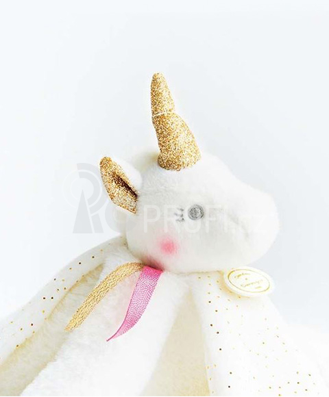 Doudou Dárková sada - plyšový usínáček jednorožec  22 cm