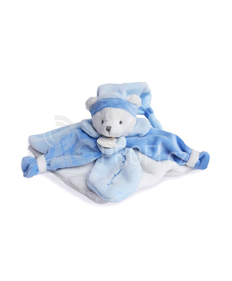 Doudou Dárková sada - plyšový usínáček modrý medvídek 24 cm
