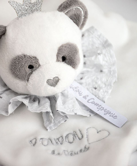 Doudou Dárková sada - plyšový usínáček panda 20 cm