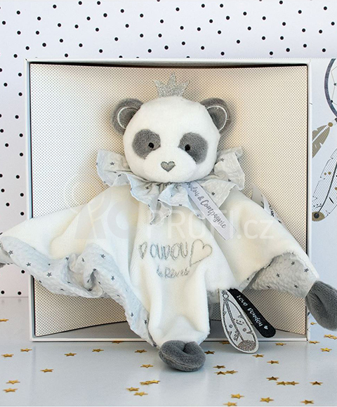 Doudou Dárková sada - plyšový usínáček panda 20 cm