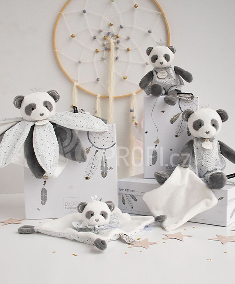 Doudou Dárková sada - plyšový usínáček panda 20 cm