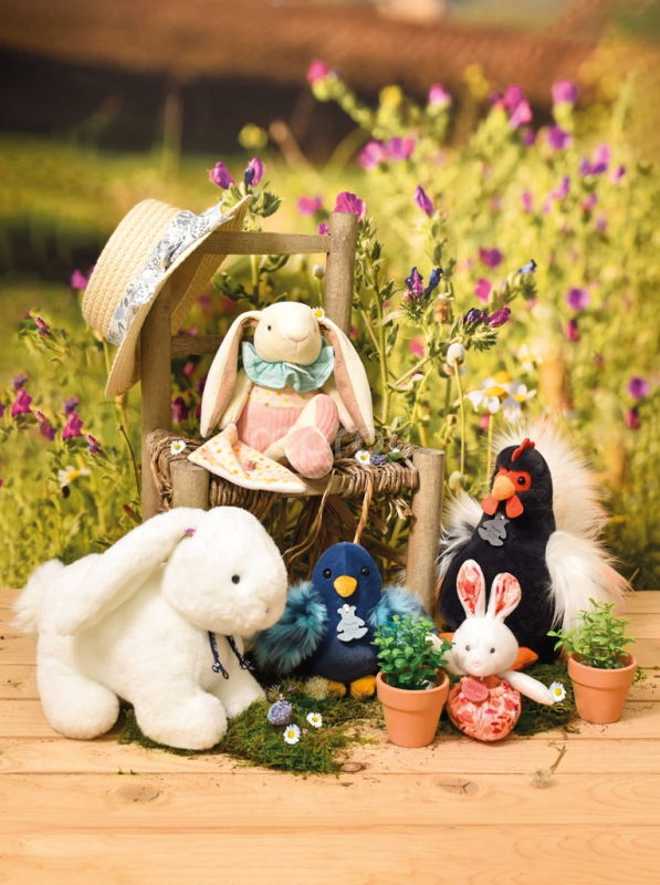 Doudou Dárková sada růžová Králíček Ciboulette s dečkou 28 cm
