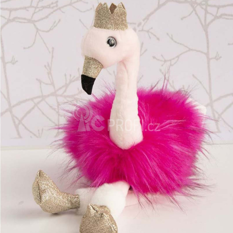 Doudou Histoire d´Ours Plyšová hračka tmavě růžový plameňák 30 cm