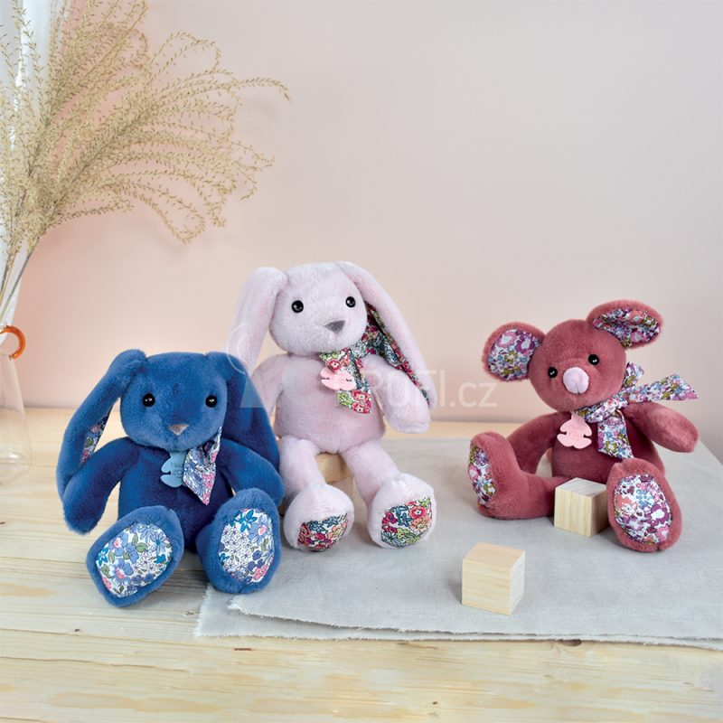 Doudou Histoire d´Ours Plyšový kamarád modrý králíček 25 cm