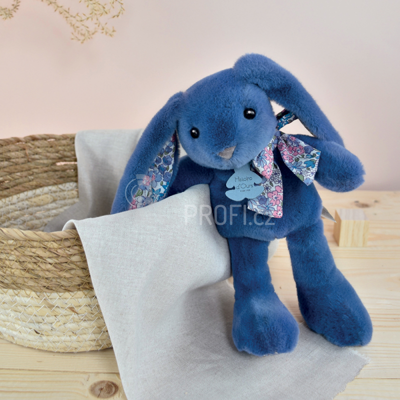 Doudou Histoire d´Ours Plyšový kamarád modrý králíček 25 cm
