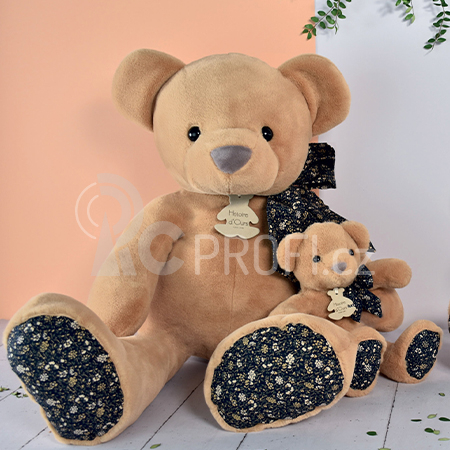 Doudou Histoire d´Ours Plyšový kamarád světle hnědý medvídek 60 cm