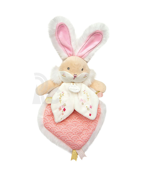 Doudou Hračka růžový kamarád králíček 24 cm