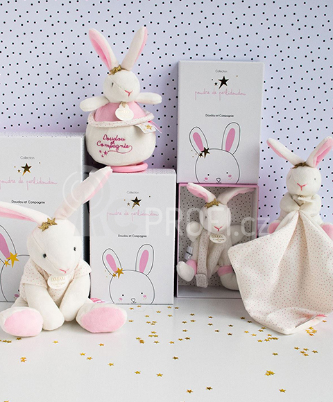 Doudou Hračka s úchytem na dudlík králíček 15 cm