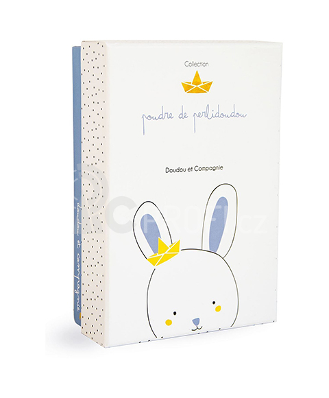 Doudou Hračka s úchytem na dudlík králíček 15 cm modrý
