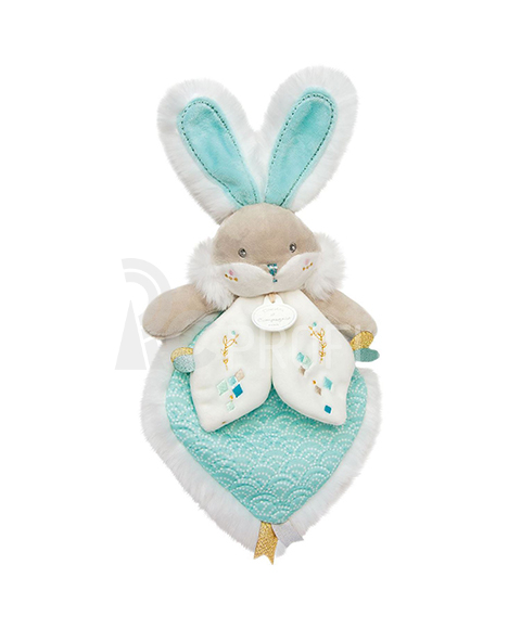 Doudou Hračka tyrkysový kamarád králíček 24 cm