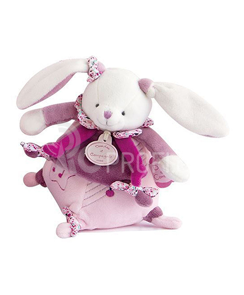 Doudou Hudební hračka růžový králíček 17 cm