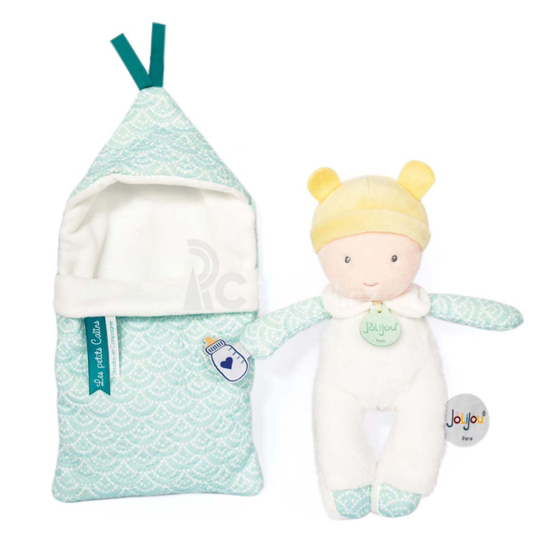 Doudou Miminko v navlékací peřince 20 cm  tyrkysová