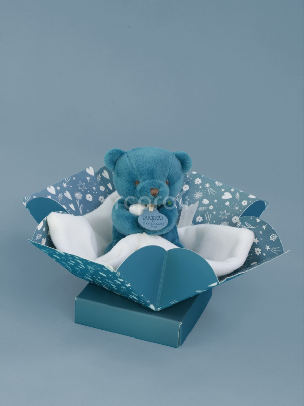Doudou Můj malý medvídek 10 cm modrý