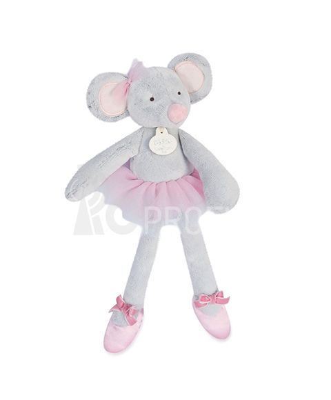 Doudou Plyšová hračka myška šedá balerína 30 cm