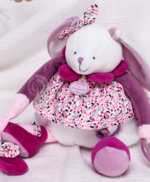 Doudou Plyšová hračka růžový králíček 30 cm