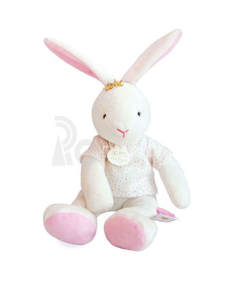 Doudou Plyšová hračka růžový zajíček - hvězda 25 cm