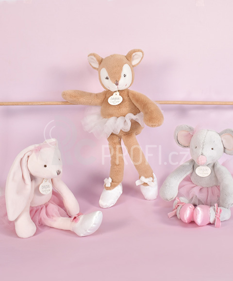 Doudou Plyšová hračka srnka hnědá balerína 30 cm
