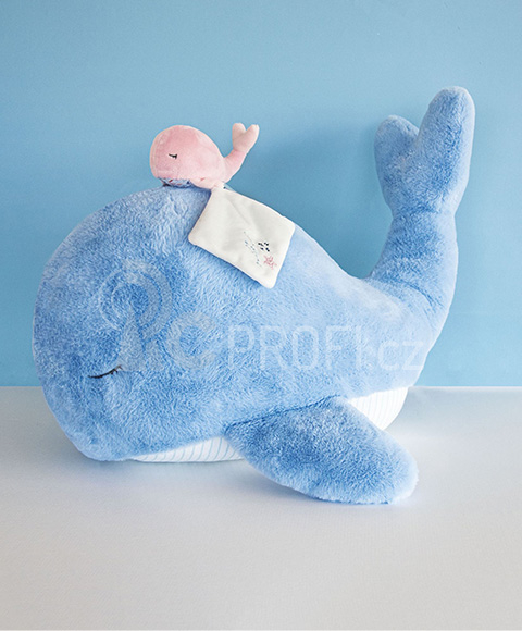 Doudou Plyšová modrá velryba 60 cm