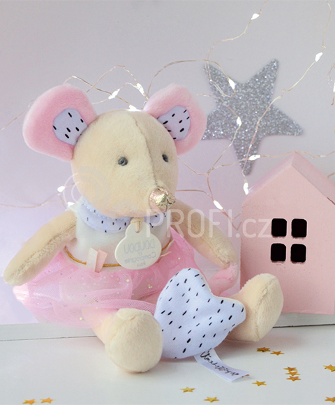 Doudou Plyšová myš Suzy v tutu sukýnce 19 cm