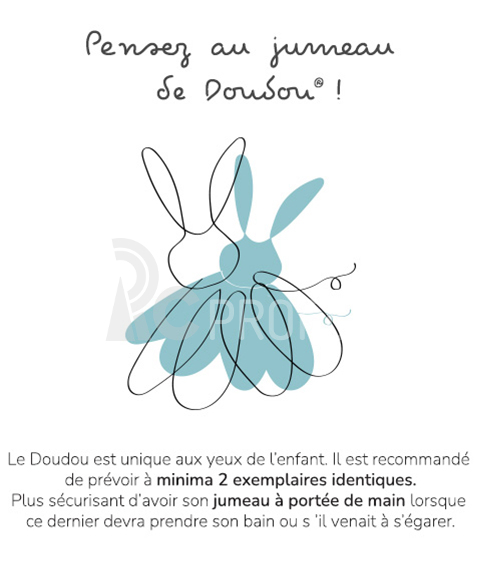 Doudou Plyšová myška s dečkou z  BIO bavlny 22 cm