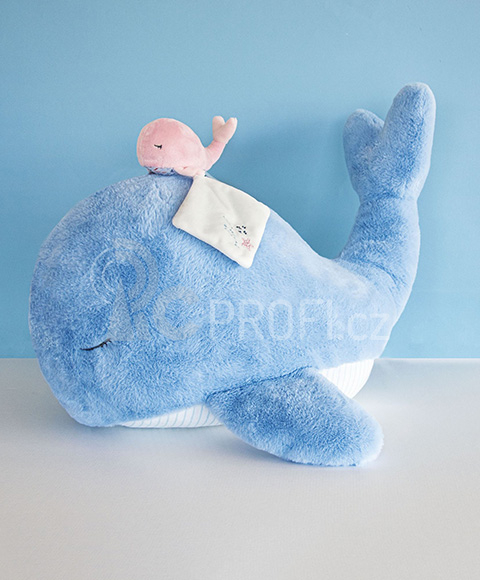 Doudou Plyšová růžová velryba 15 cm