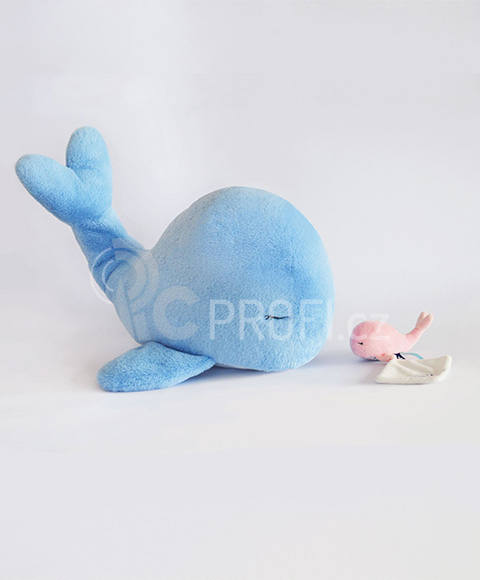 Doudou Plyšová růžová velryba 15 cm