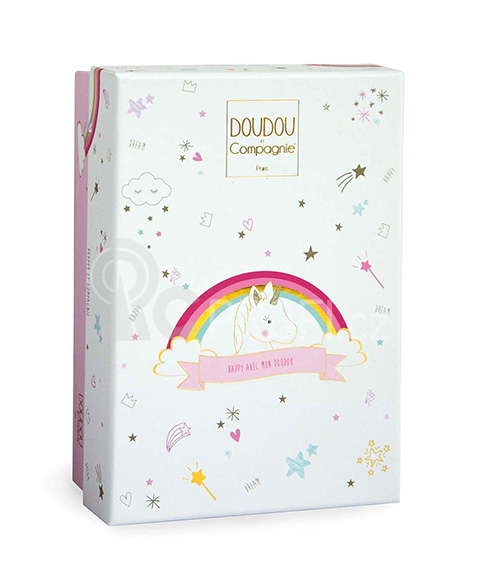 Doudou Plyšové chrastítko jednorožec 17 cm