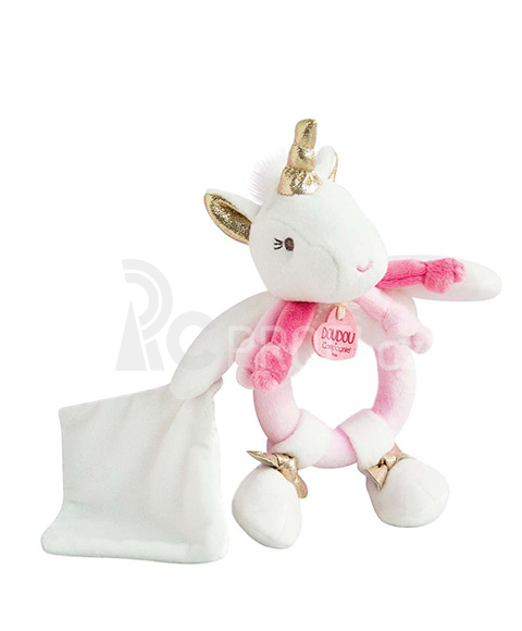 Doudou Plyšové chrastítko jednorožec 17 cm