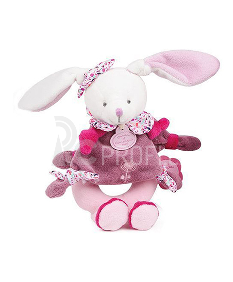 Doudou Plyšové chrastítko králíček 19 cm