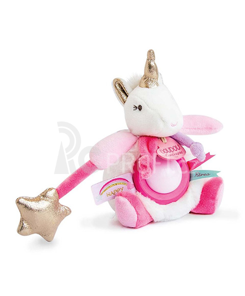 Doudou Plyšový jednorožec s nočním světlem 22 cm