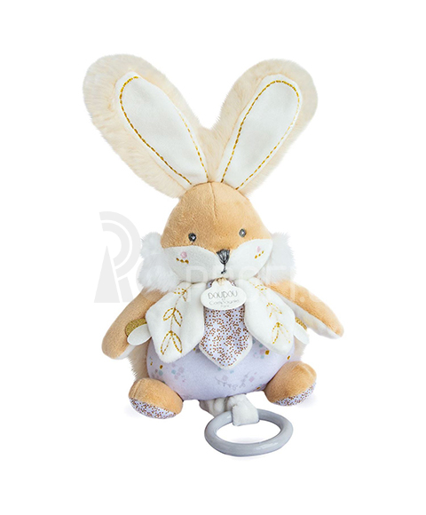 Doudou Plyšový králíček hrající melodii 20 cm bílý