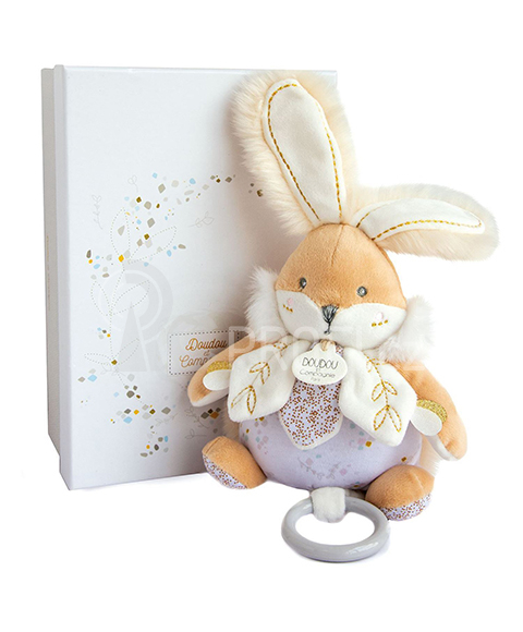 Doudou Plyšový králíček hrající melodii 20 cm bílý