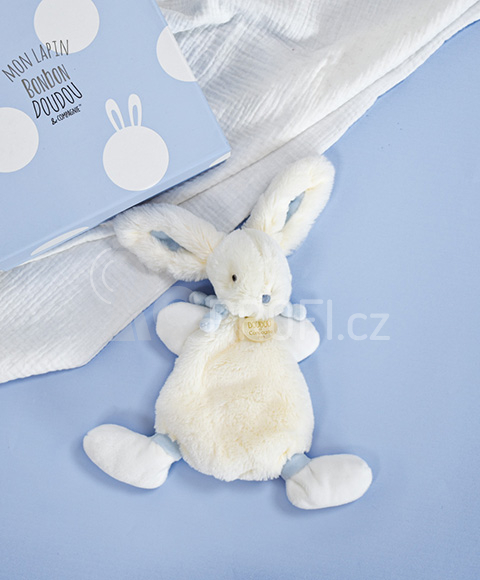 Doudou Plyšový králíček modrý 26 cm