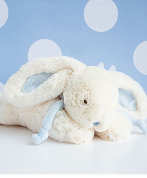 Doudou Plyšový králíček modrý 30 cm