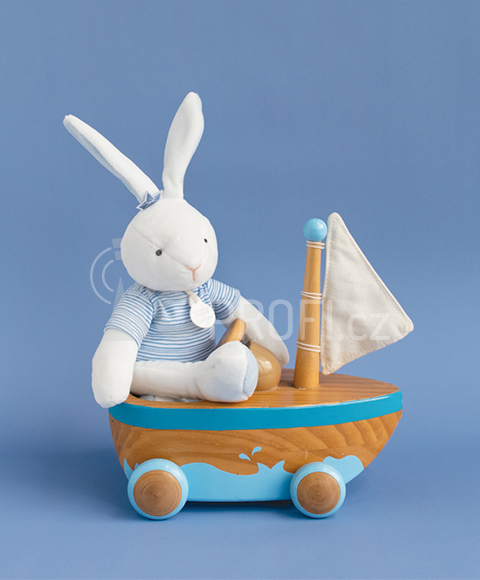 Doudou Plyšový králíček námořník 25 cm