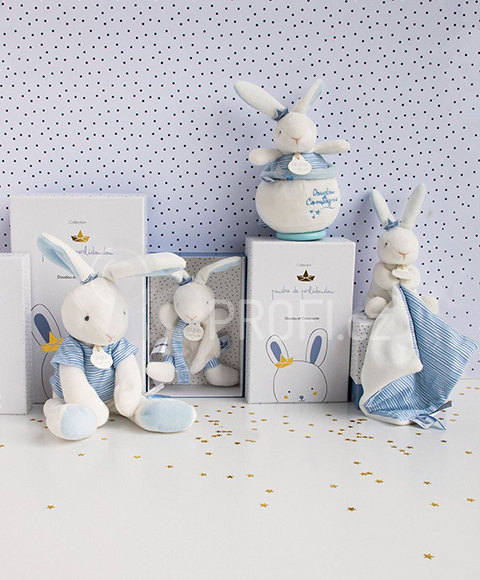 Doudou Plyšový králíček námořník hrající melodii 14 cm