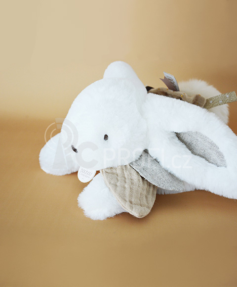 Doudou Plyšový králíček s béžovou bambulkou 25 cm
