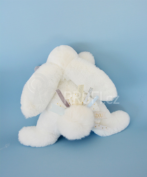 Doudou Plyšový králíček s bílou bambulkou 25 cm