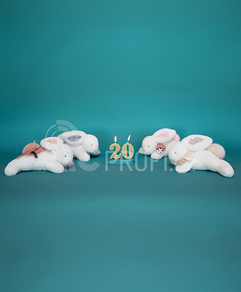 Doudou Plyšový králíček s bílou bambulkou 25 cm