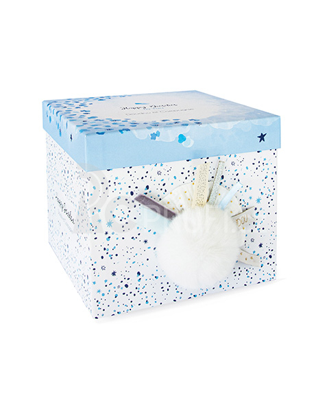 Doudou Plyšový králíček s bílou bambulkou 25 cm
