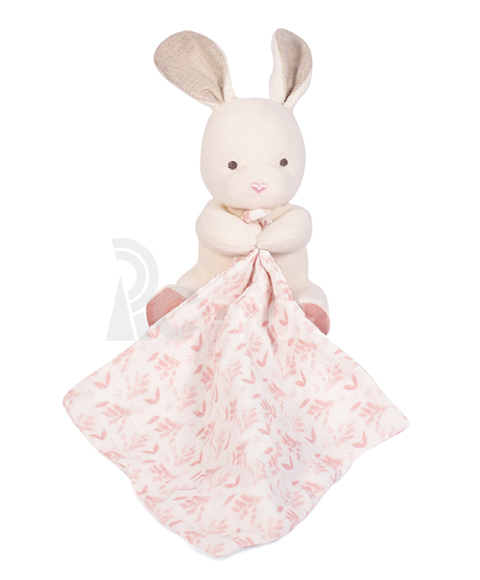 Doudou Plyšový  králiček s růžovou dečkou z  BIO bavlny 15 cm