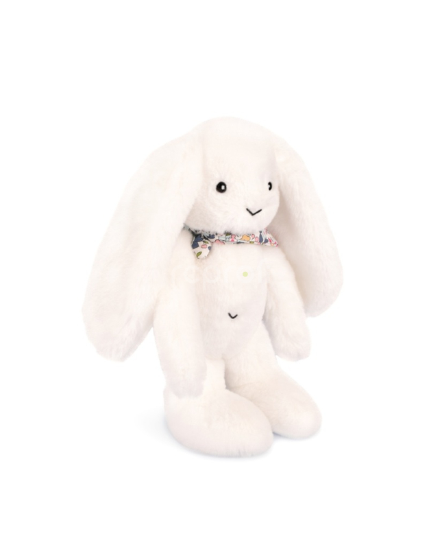 Doudou Plyšový králíček s šátkem bílý 35 cm