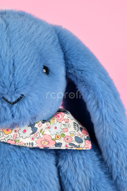 Doudou Plyšový králíček s šátkem modrý 35 cm