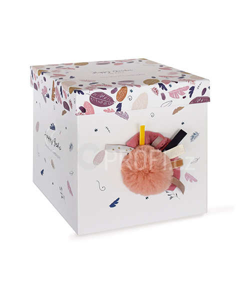 Doudou Plyšový králíček s tmavě růžovou bambulkou 25 cm