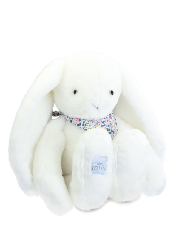 Doudou Plyšový králík XXL s šátkem bílý 50 cm