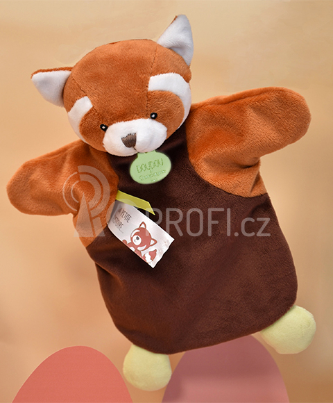 Doudou Plyšový maňásek panda červená 25 cm