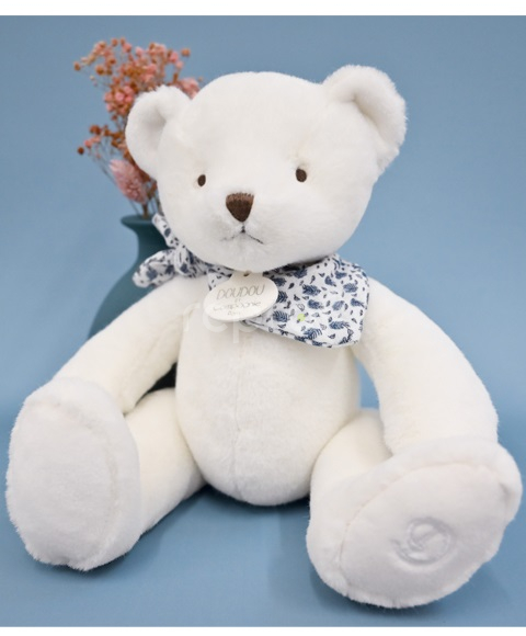 Doudou Plyšový medvídek bílý 25 cm